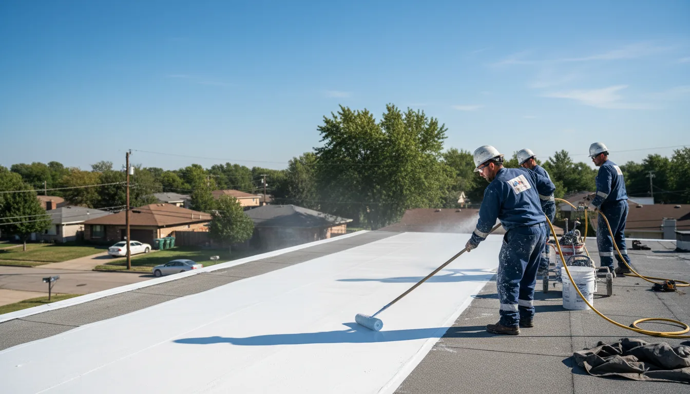 Commercial roof coating in Flora, LA near me